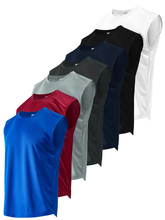 Facitisu Mens Quick Dry Active Athletic Tech Tank Top Workout Swim Lightweight Sleeveless Shirts
