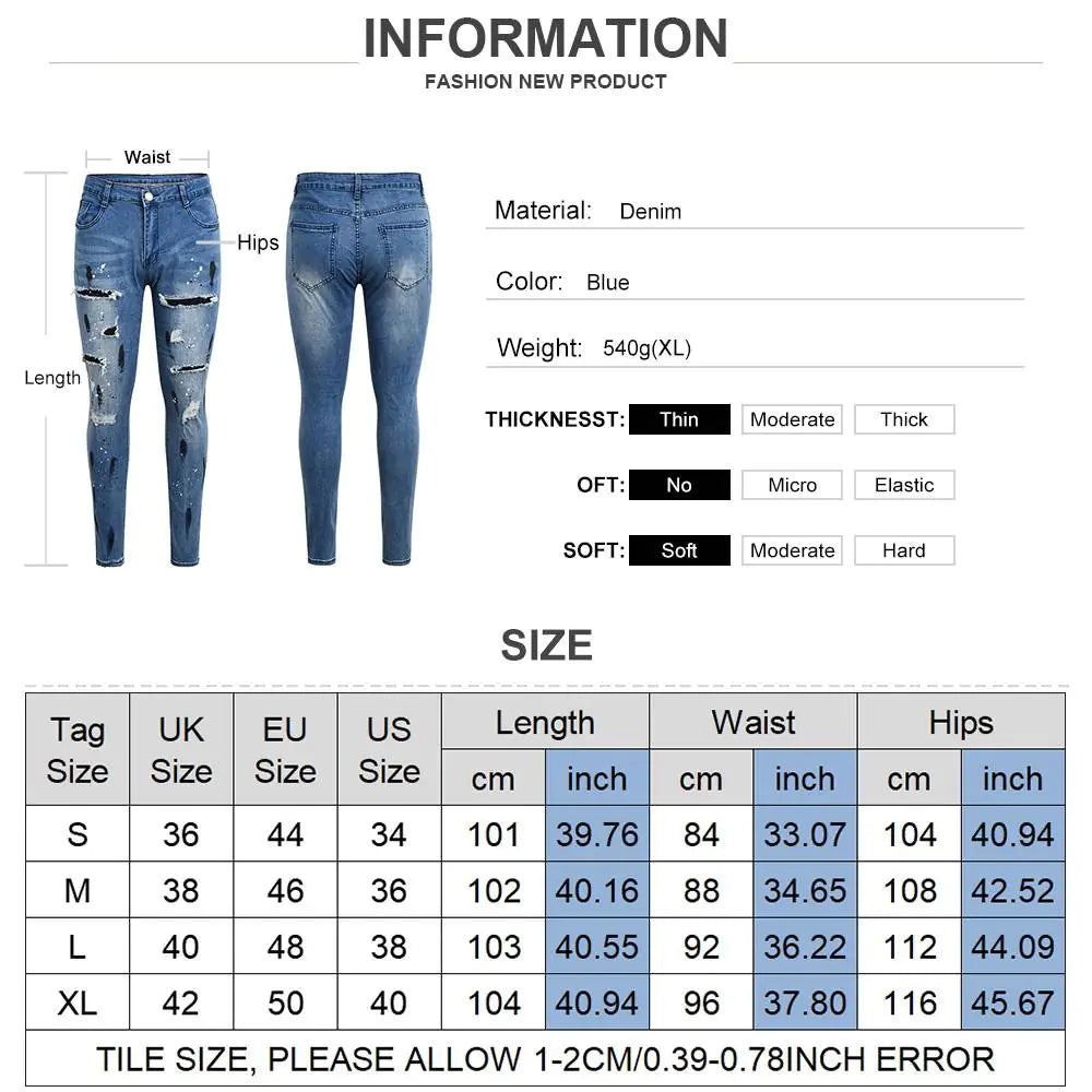 Modern Slim Fit Ripped Jeans for Men