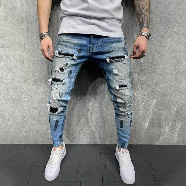 Modern Slim Fit Ripped Jeans for Men