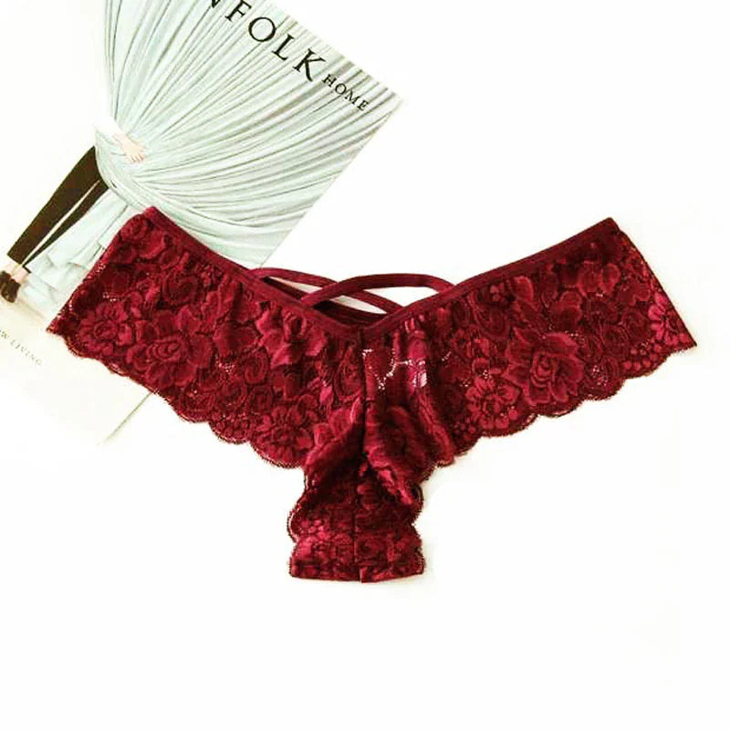 4 Pack Plus Size Lace G-String Panties for Women