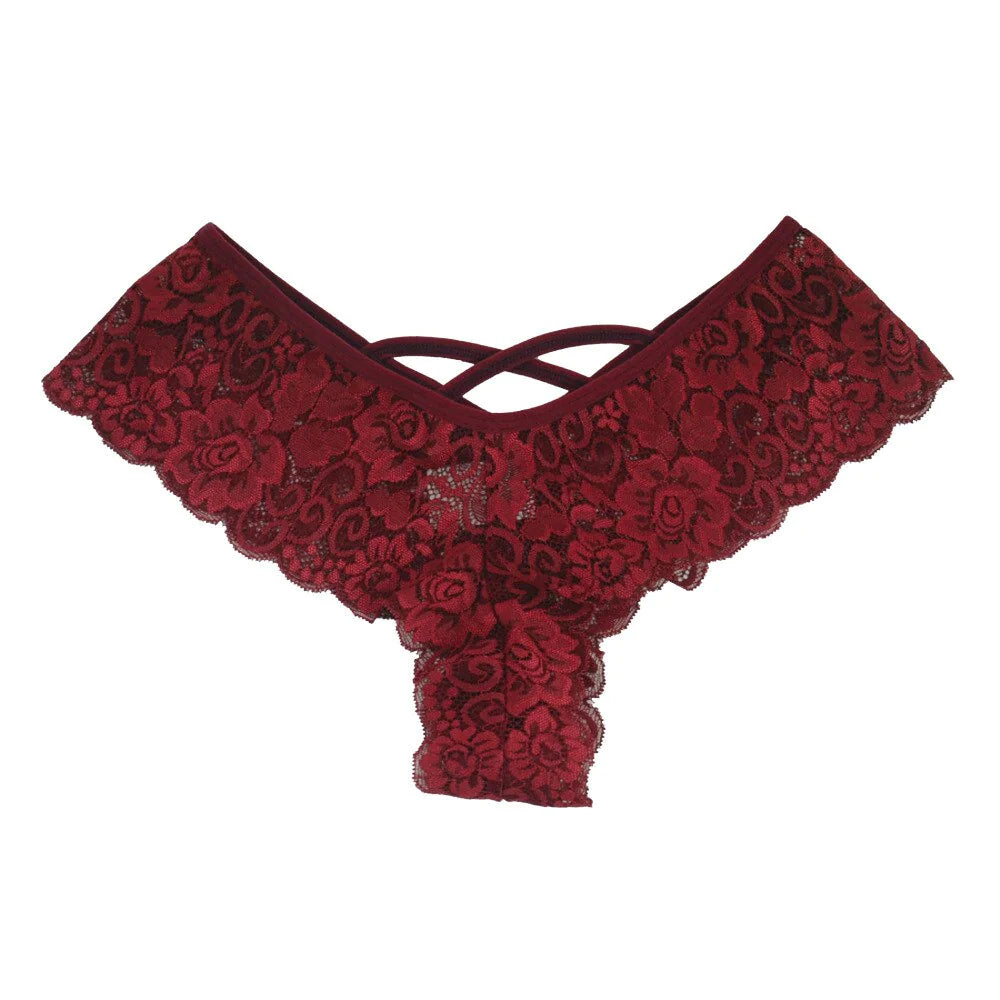 4 Pack Plus Size Lace G-String Panties for Women