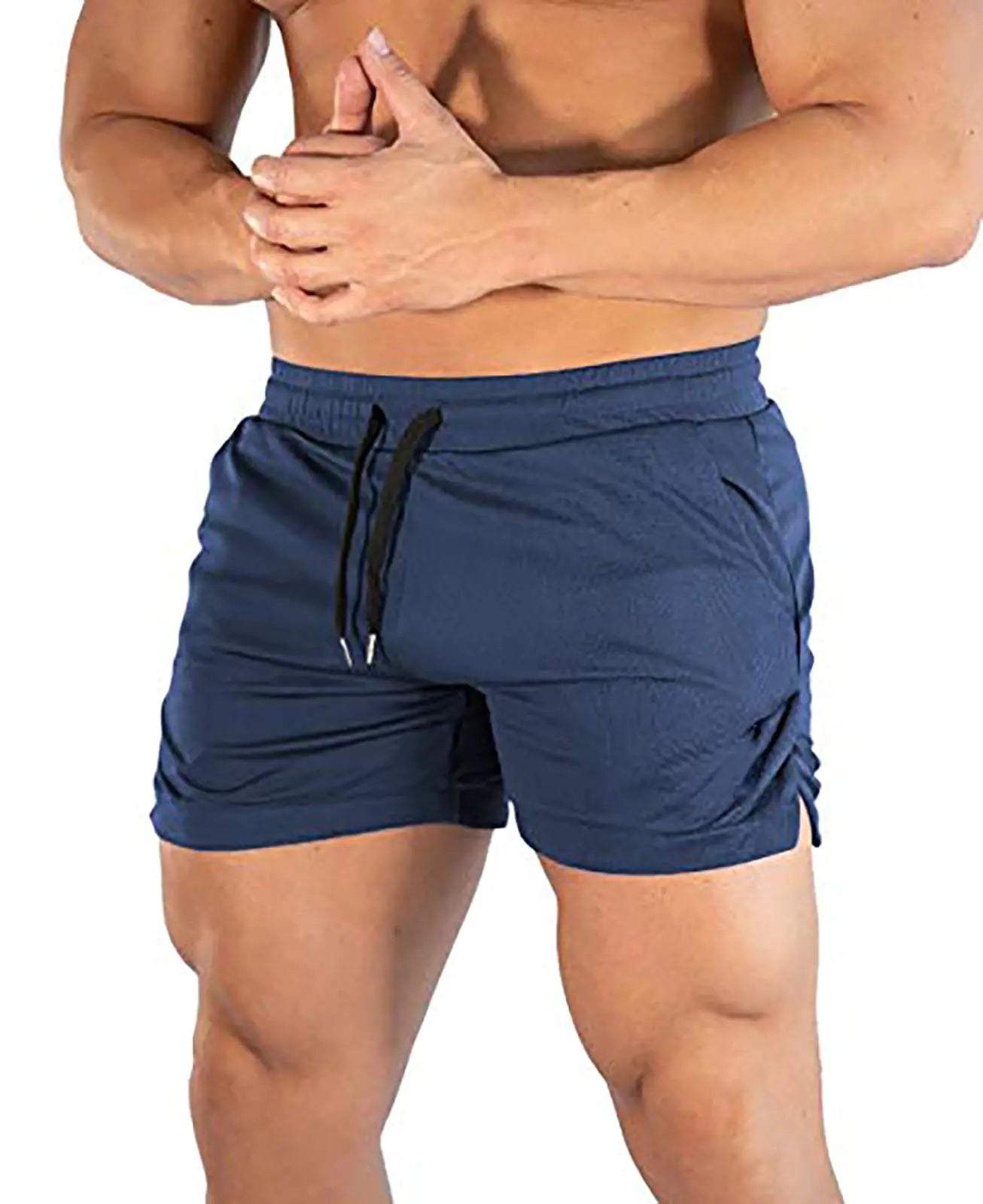 sandbank Mens Gym Workout ShortQuick Dry Active Running Bodybuilding Shorts with Pockets Navy