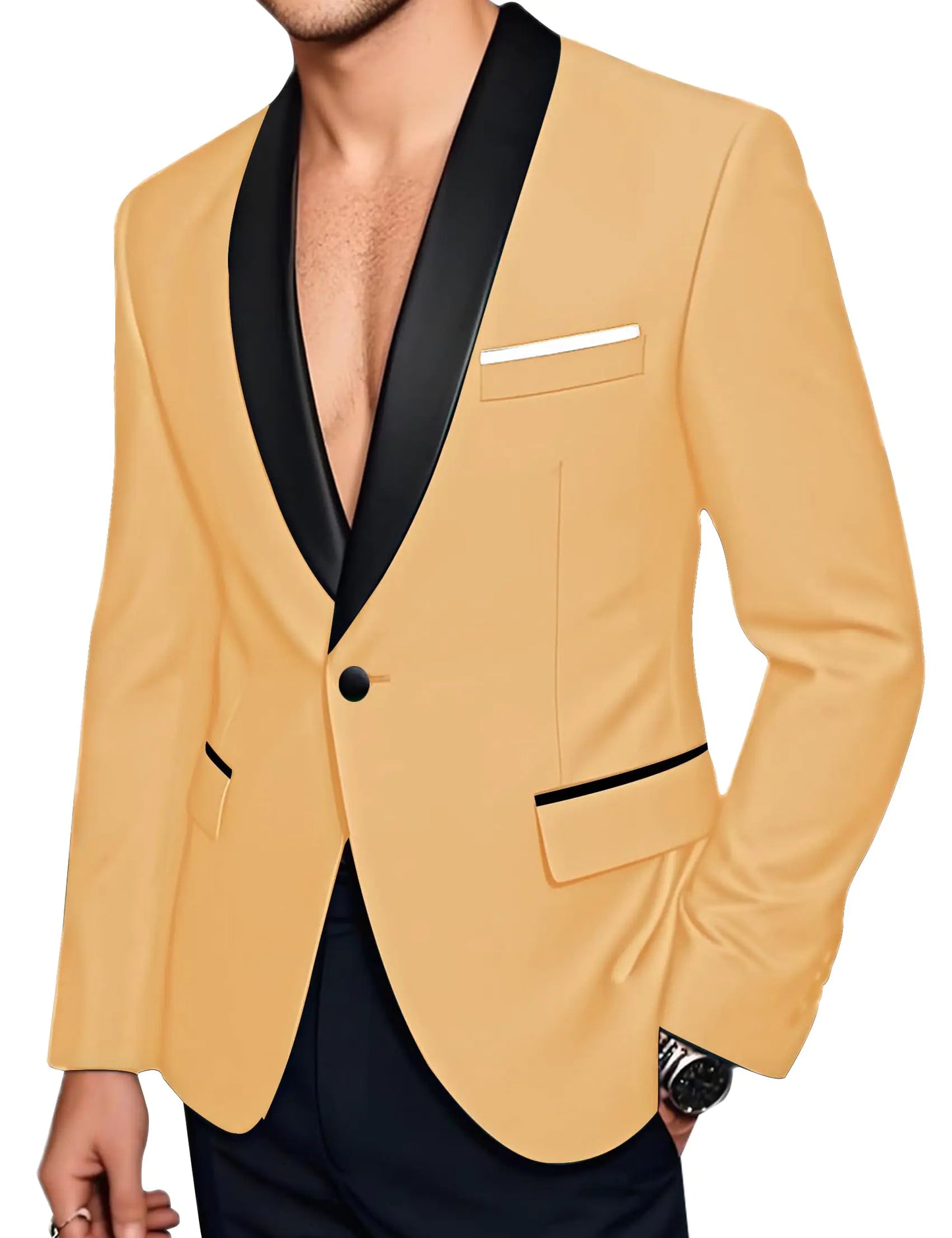 Barry.Wang Mens Blazer Jacket Casual Sport Coats Regular Fit Lightweight Suit Jackets Sports Business Wedding Khaki