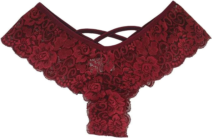4 Pack Plus Size Lace G-String Panties for Women