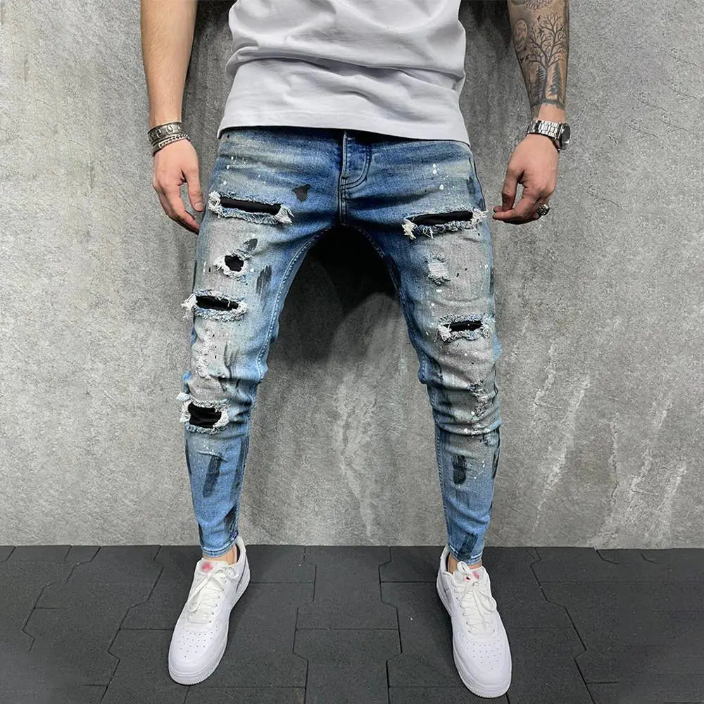 Modern Slim Fit Ripped Jeans for Men