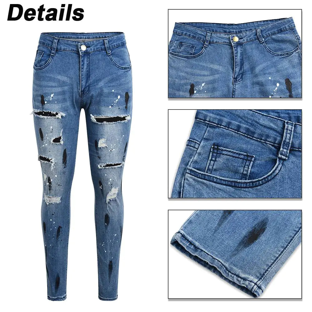 Modern Slim Fit Ripped Jeans for Men