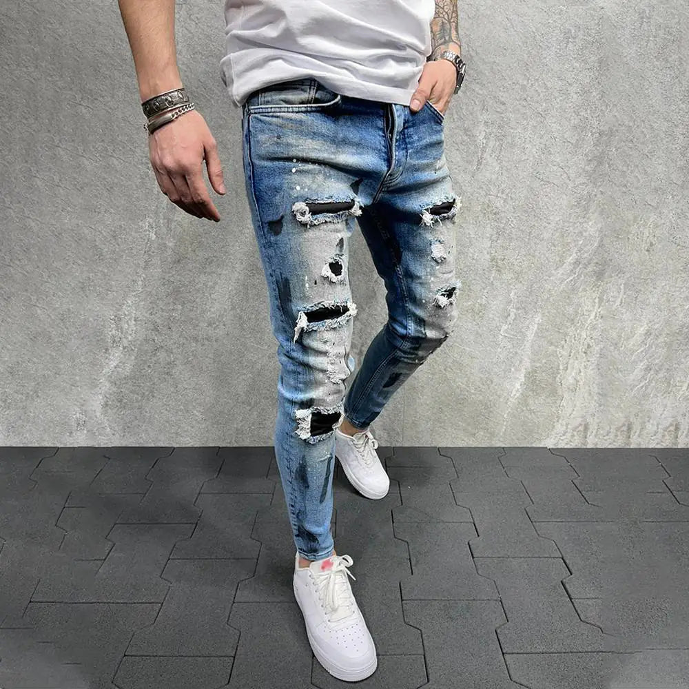 Modern Slim Fit Ripped Jeans for Men