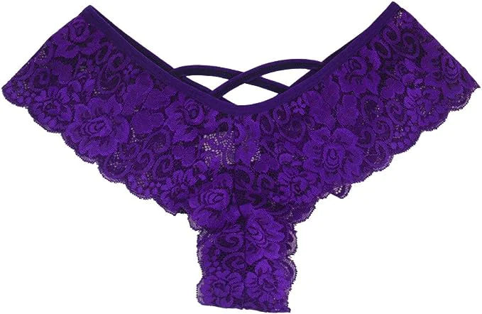 4 Pack Plus Size Lace G-String Panties for Women