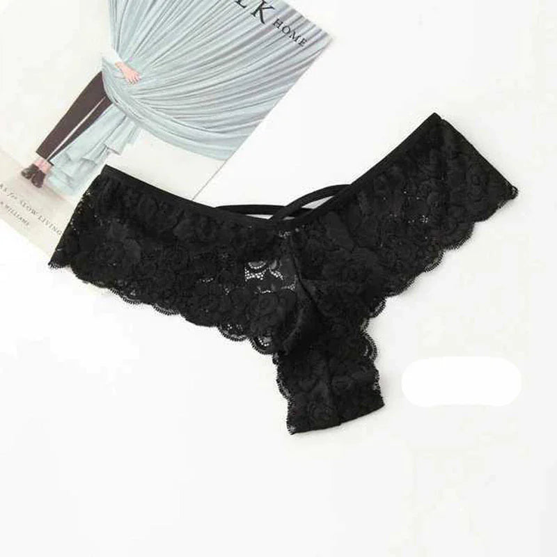 4 Pack Plus Size Lace G-String Panties for Women